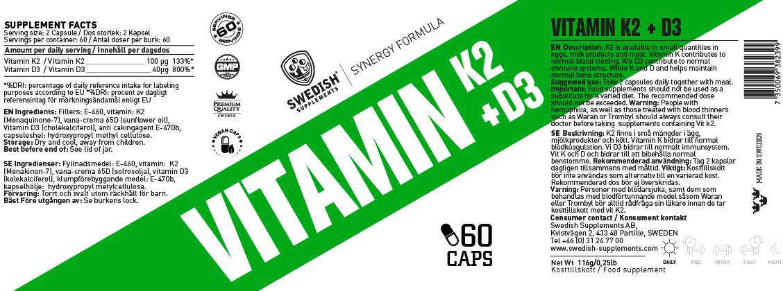 Vitamín K2 + D3 60 kapsuly