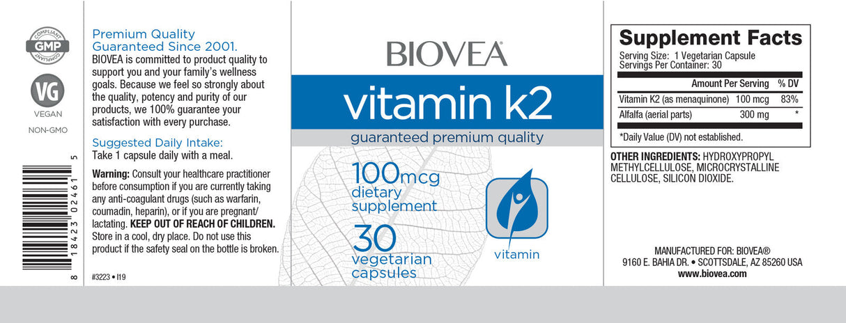 Vitamín K2 100 mcg / 30 čiapky