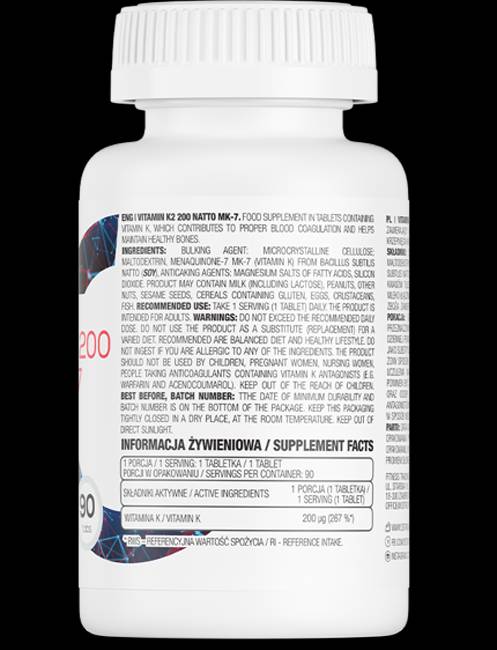 Vitamín K2 200 McG / Natto MK-7 90 tablety