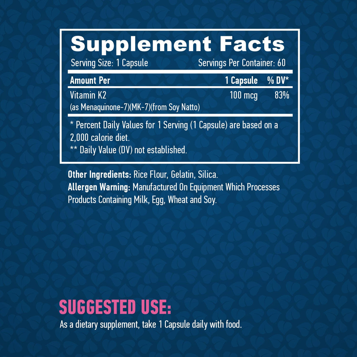 Vitamín K2-MK7 100 mcg / 60 čiapky
