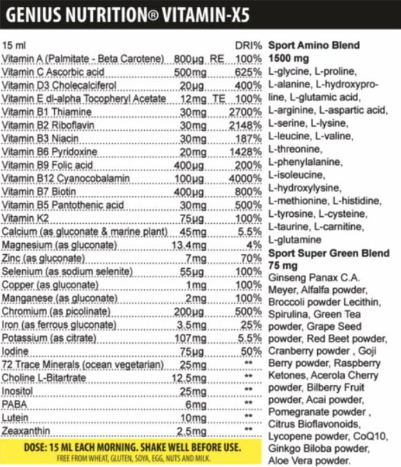 Vitamín-x5 kvapalina 500 ml