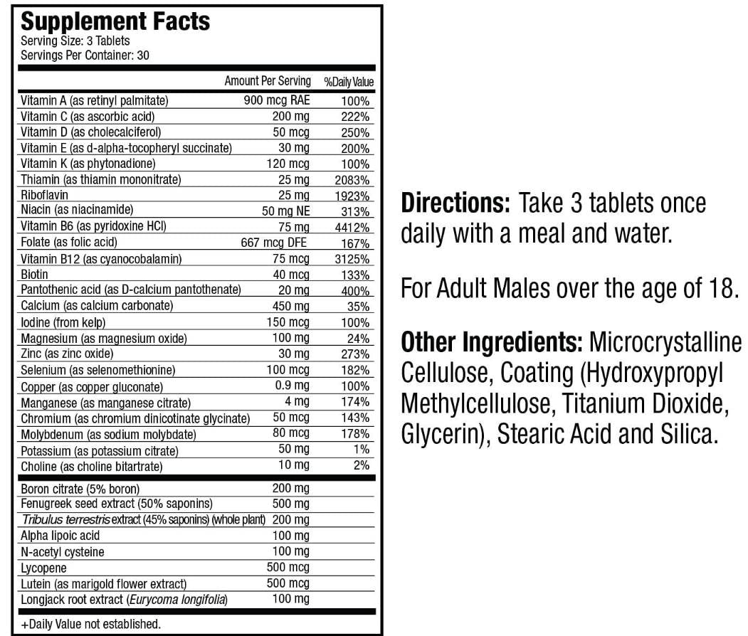 Vitamín T | Multi -vitamín pre mužov - 90 tabliet