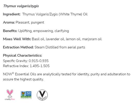 Biely tymián 100% týmus vulgaris / zygis - 30 ml