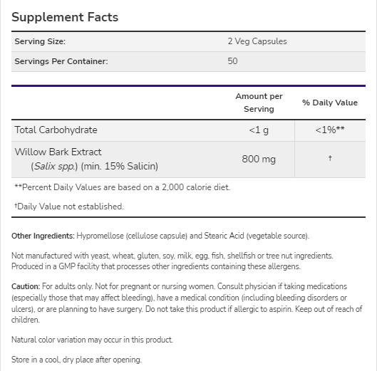 Extrakt z kôry Willow 400 mg - 100 kapsúl