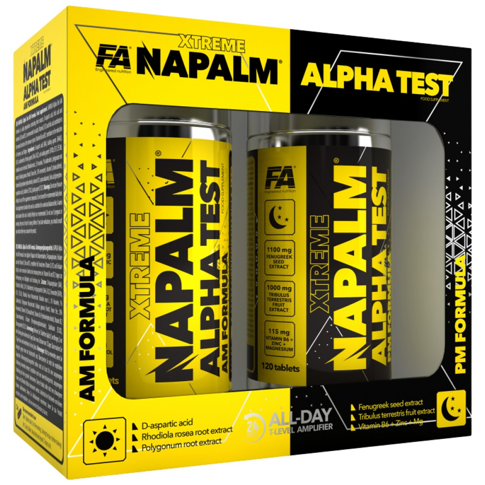 Xtreme Napalm Alpha Test Vzorec AM a PM - 120 + 120 tablety