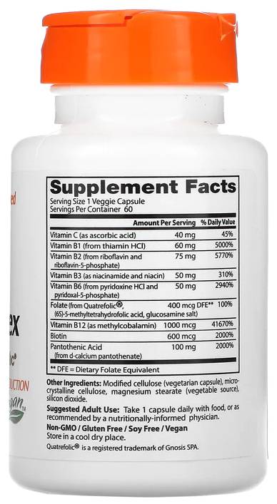 Najlepšie plne aktívny komplex B s quatrefolom® - 60 kapsúl