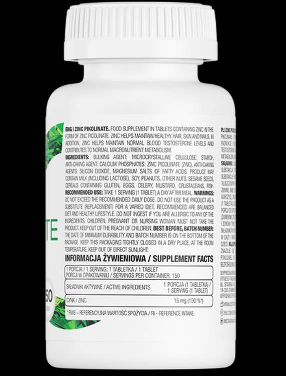 Pikolinát zinku 15 mg - 150 tabliet