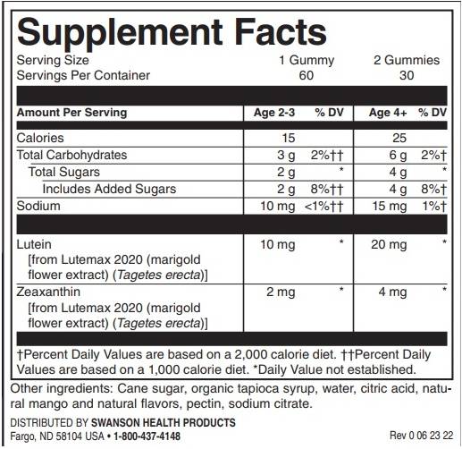 Podpora videnia pre deti Mango - 60 žuvateľných tabliet