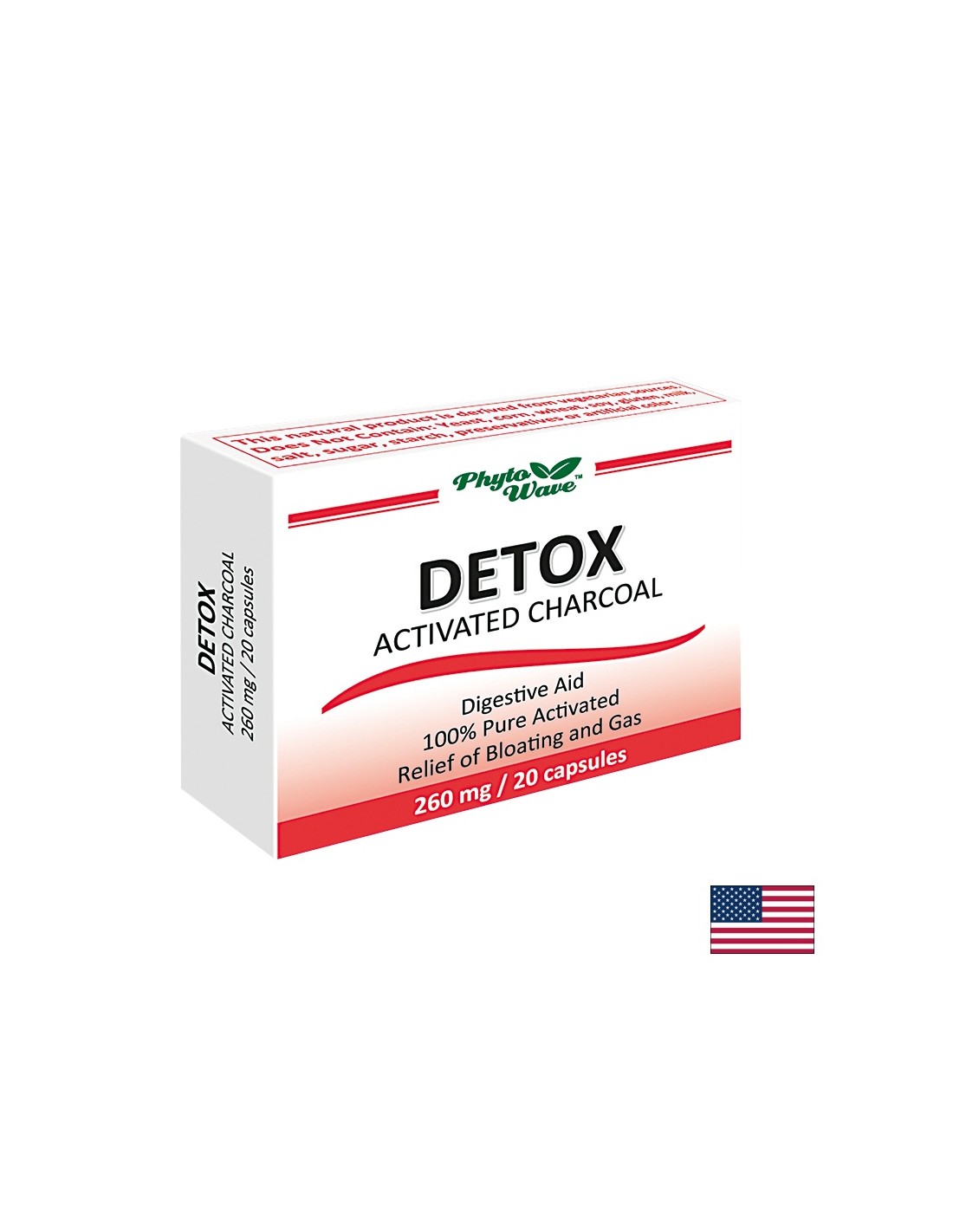 Detox aktivované uhlie 260 mg x 20 kapsuly