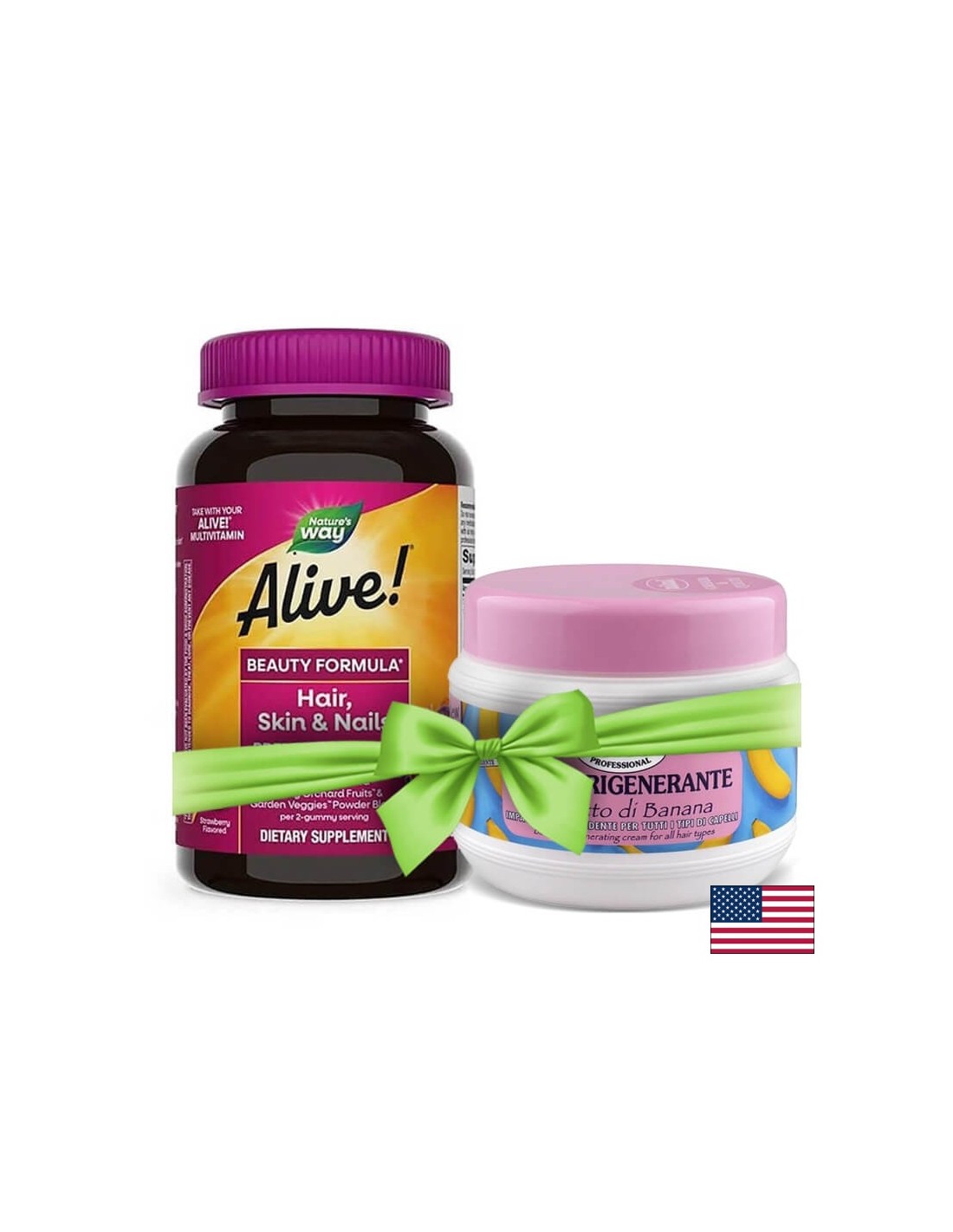 <tc>Alive</tc>! Multivitamínová gumová prémiová receptúra na vlasy, pokožku a nechty / <tc>Alive</tc>! Vlasy, pokožka a nechty – prémiové zloženie, 60 gélových tabliet Nature's Way