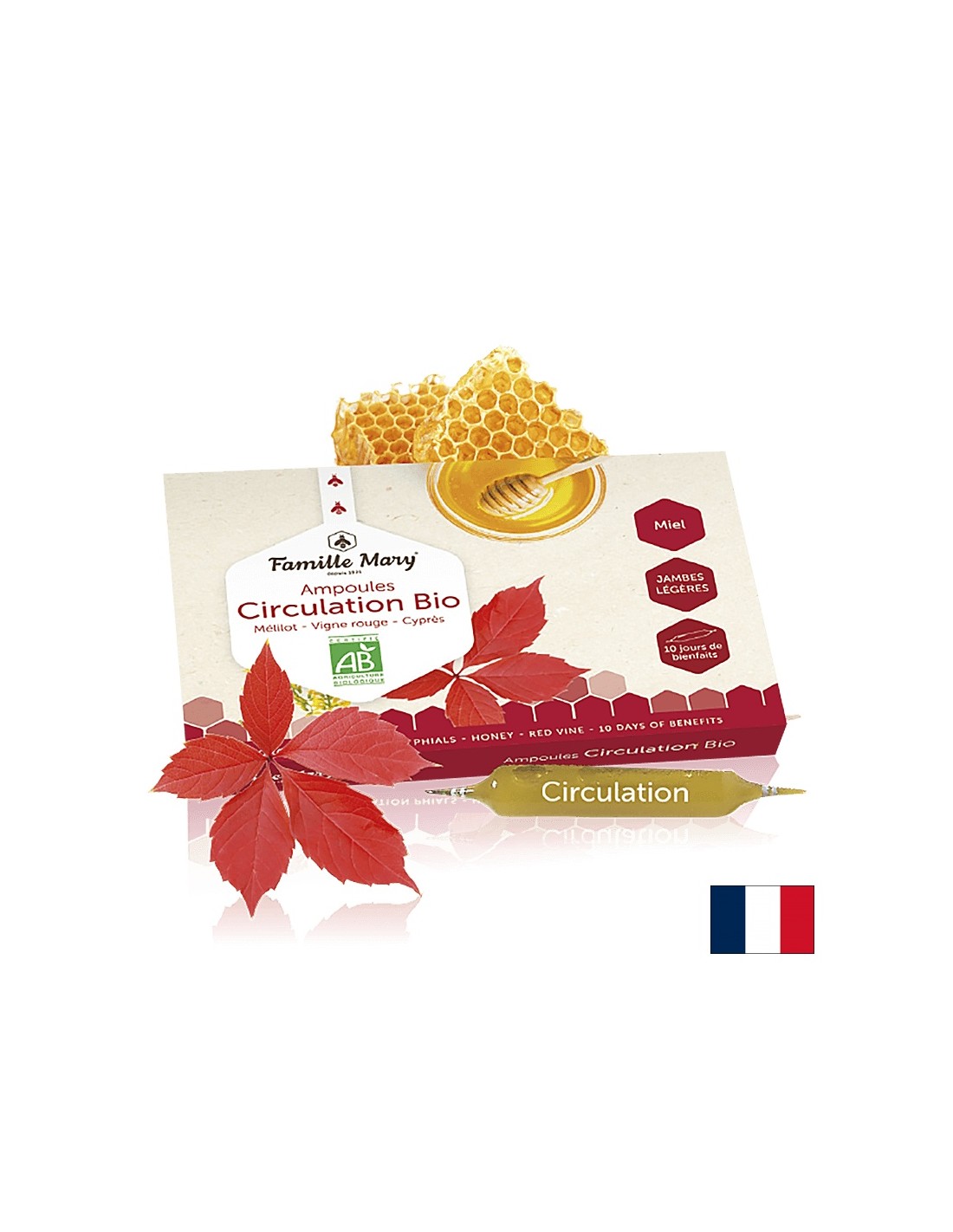 Ampoules Cirkulation Bio - Bio Ampoules na zlepšenie krvného obehu, 10 ks. Famille Mary