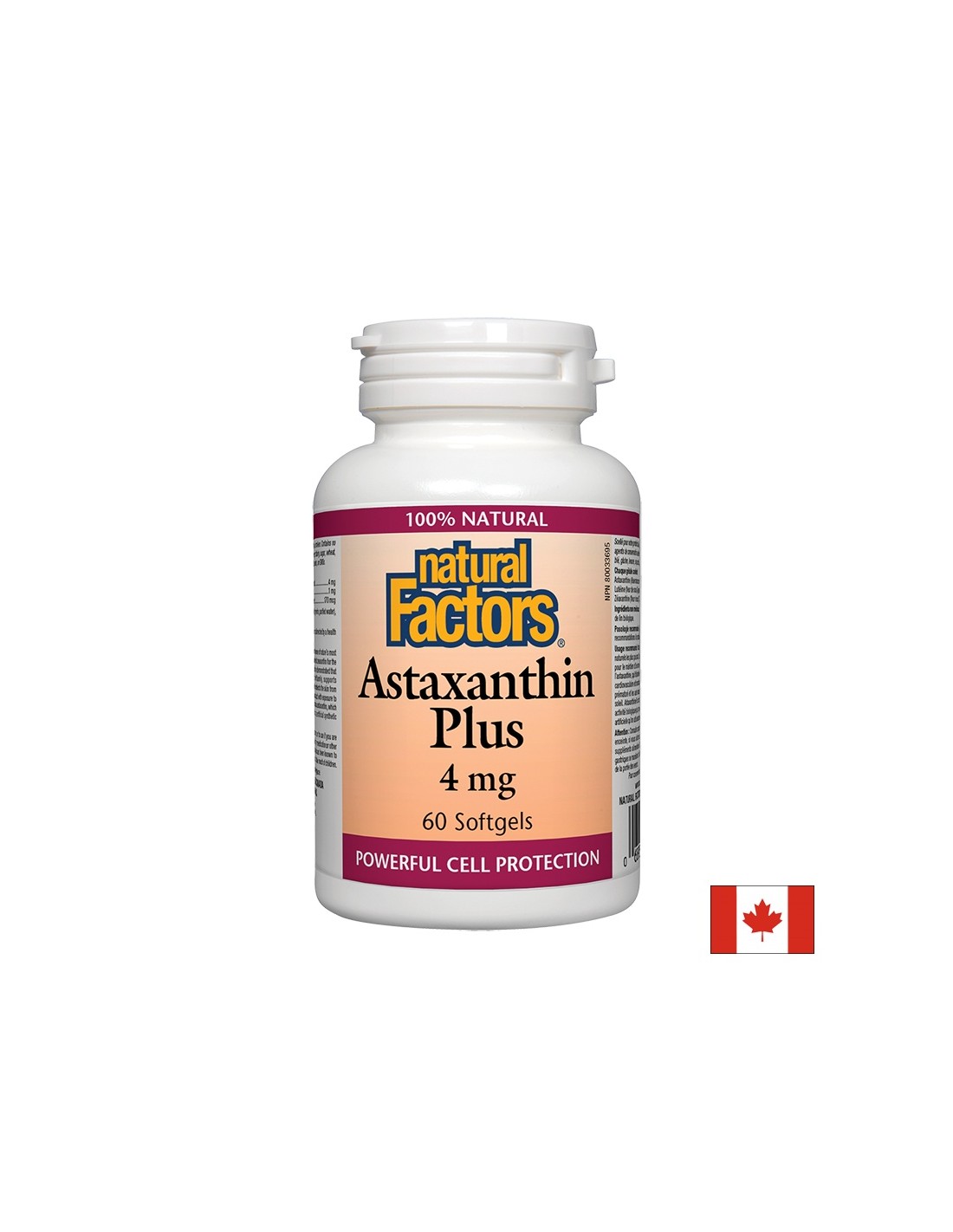 Astaxantín Plus/ Astaxantín + Luteín a Zeaxantín 4 mg x 60 mäkkých želatínových kapsúl <tc>Natural Factors</tc>