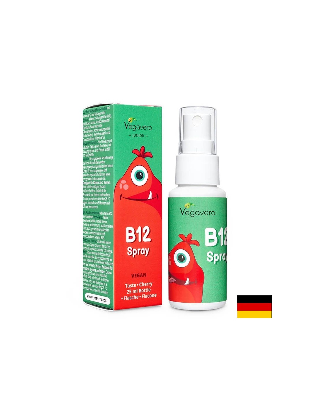 B12 Spray Junior - Vitamín B12 pre deti, ústny sprej, 25 ml, 120 dávok <tc>Vegavero</tc>
