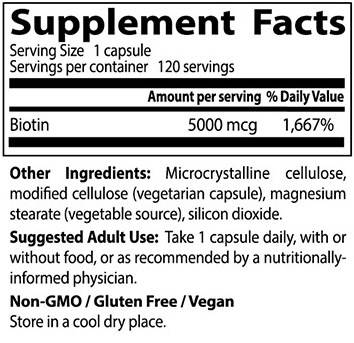 Najlepší biotín 5000 mcg - 120 kapsúl