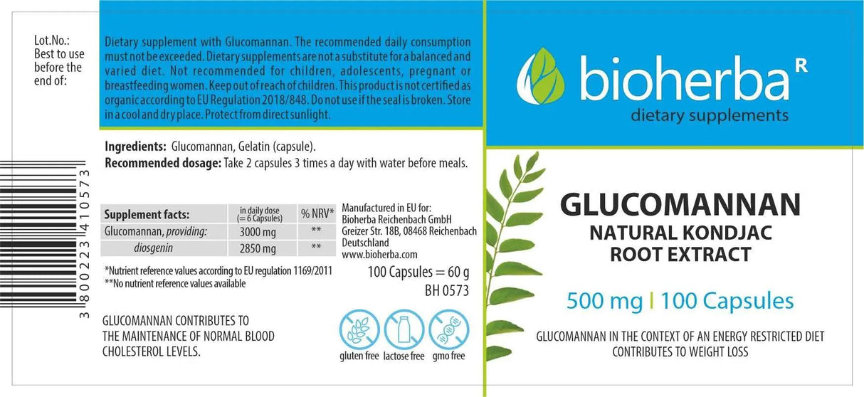 Glucomannan Natural Konjack Root Extract 560 mg - 100 kapsúl