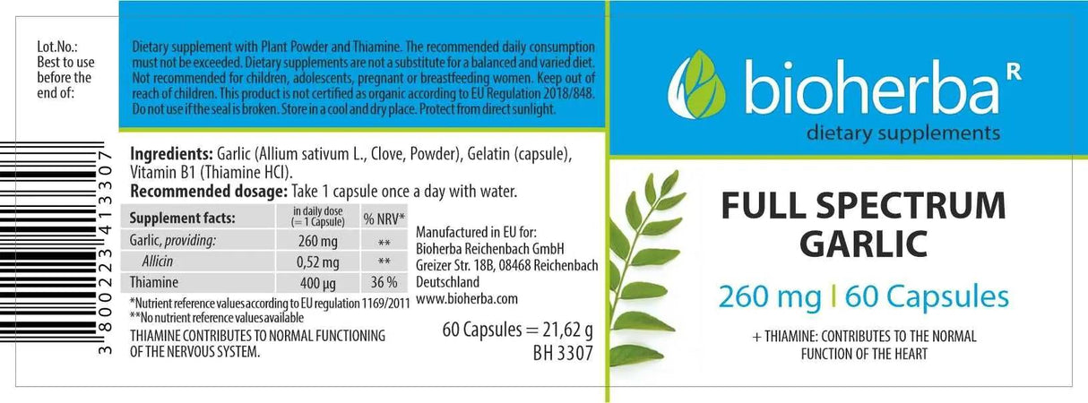 Celé spektrum cesnaku 260 mg - 60 kapsúl