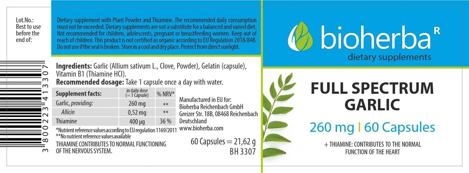 Celé spektrum cesnaku 260 mg - 60 kapsúl