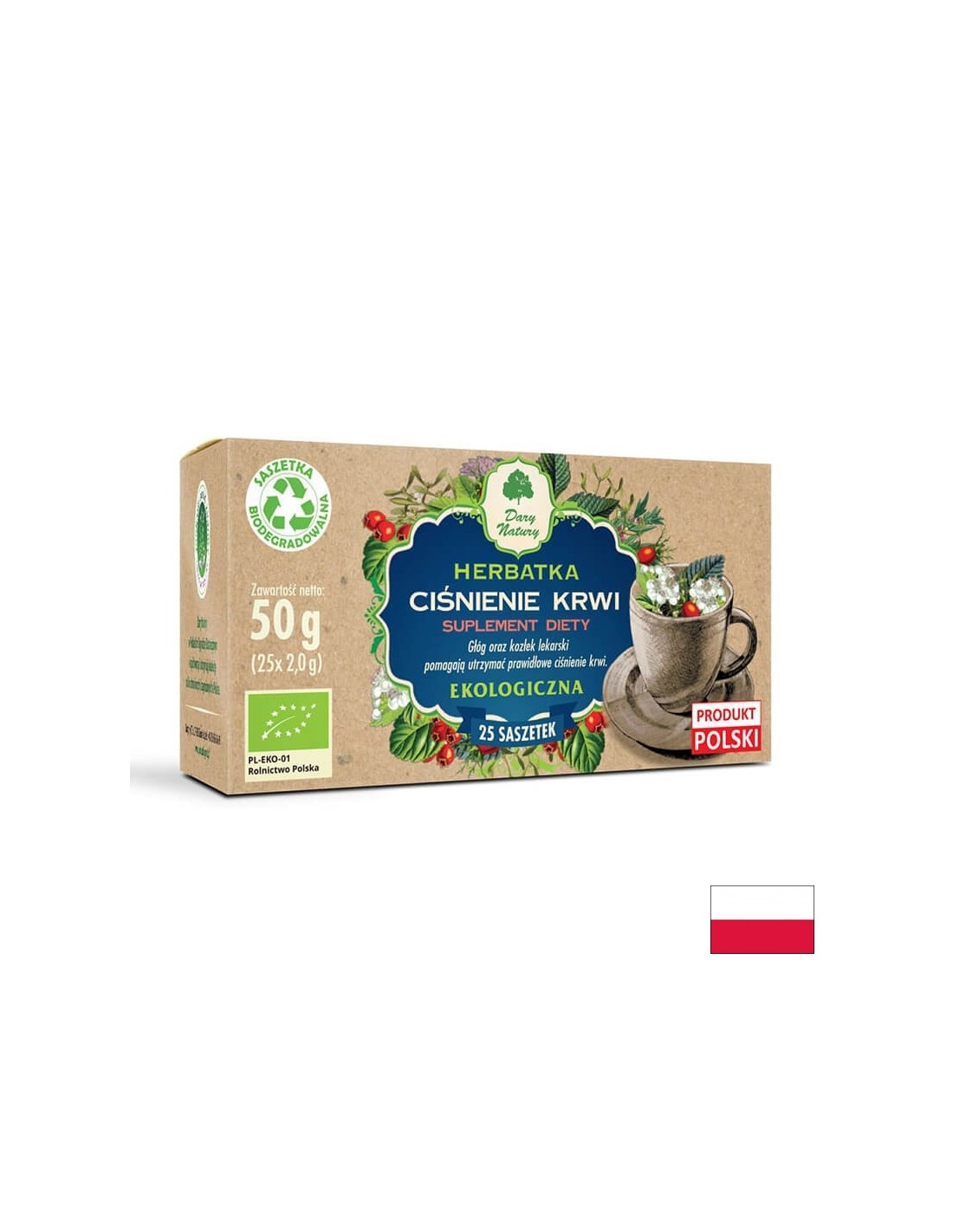 Bylinný čaj na udržiavanie životného tlaku, 25 balíkov