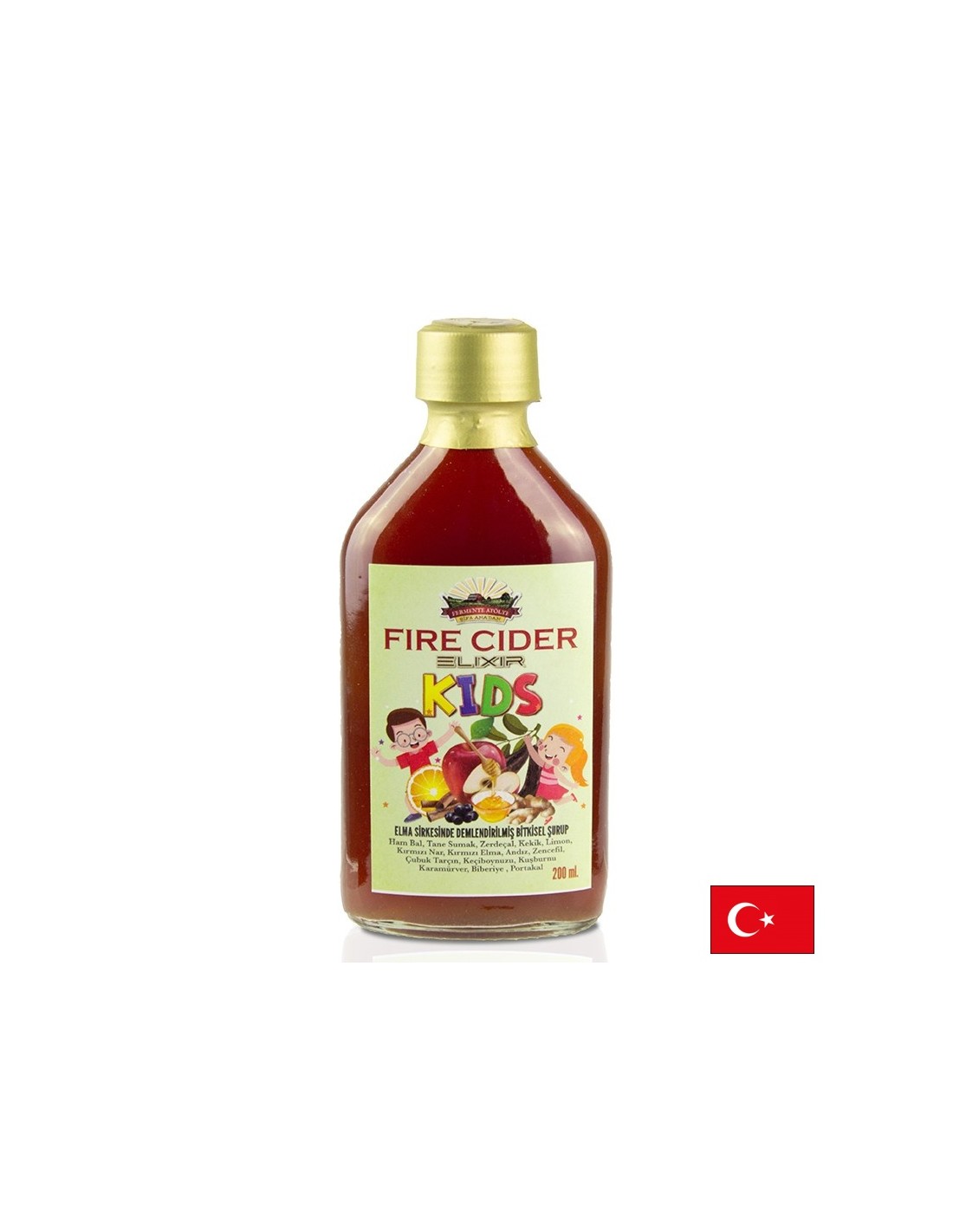 Imunitný posilňujúci elixír pre deti-ocot jablčného muštu s medom a bylinkami, 200 ml