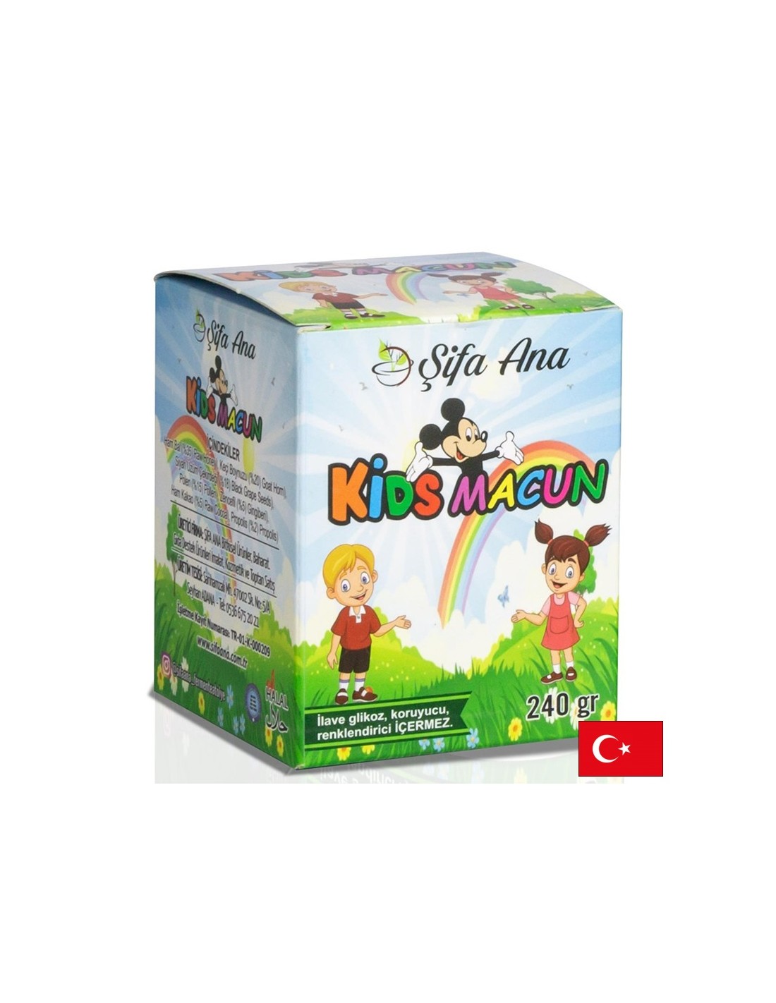 Bylinná imunitná pasta pre deti - s propolisom, peľom včiel a medom, karobom, zázvorom, surovým kakaom, 240 g