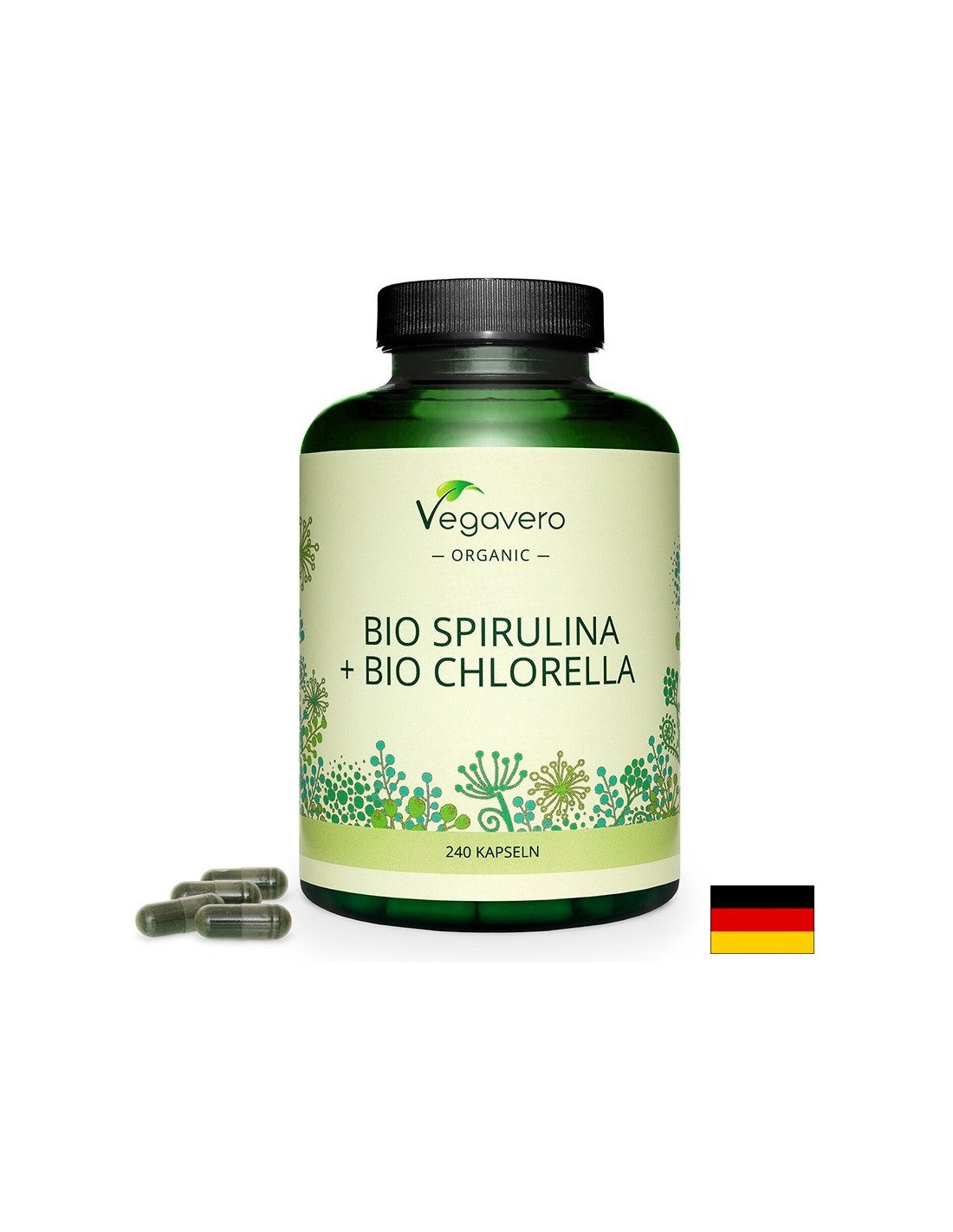 Bio Spirulina + Chlorella - Bio Spirulina + Bio Chlorella, 240 kapsúl <tc>Vegavero</tc>