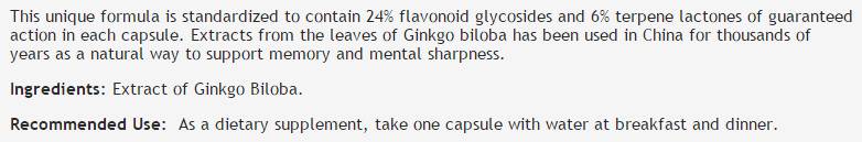 Ginkgo biloba extrakt 60 mg - 60 kapsúl