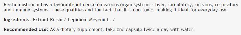 Reishi huby extrakt 360 mg - 100 kapsúl