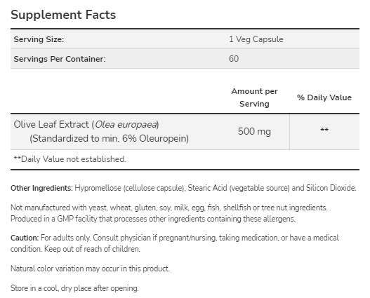 Extrakt z olivového listu 500 mg - 120 kapsúl