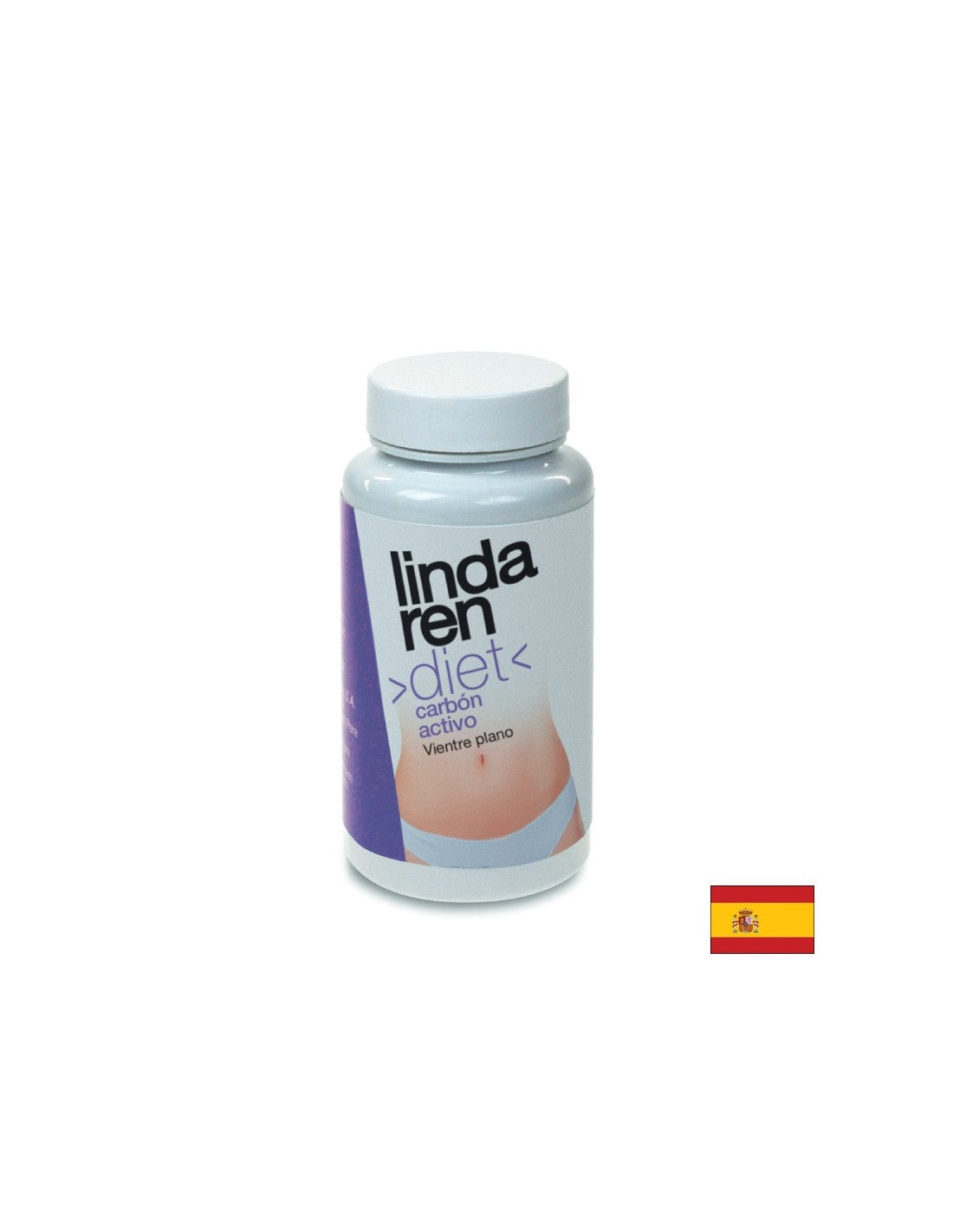Aktívny uhlík pre plochý žalúdok - uhlíkový aktívny vientre Plano Lindaren, 60 kapsúl