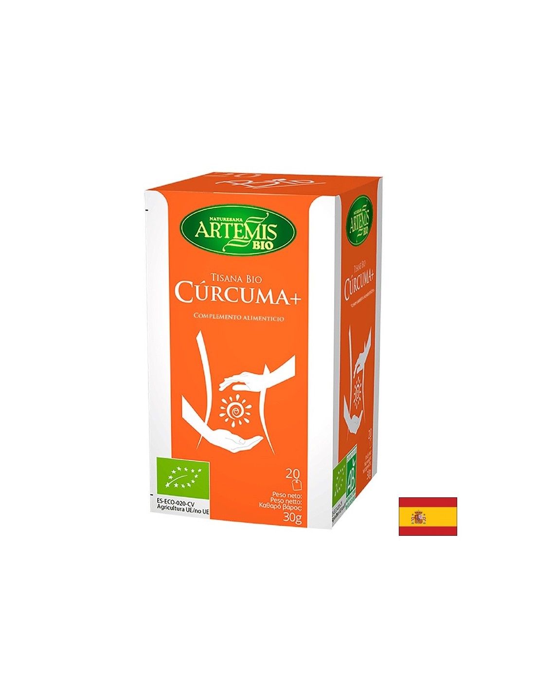 Curcuma +, Bio/ Kurkuma + zázvor, sladké drievko a čierne korenie, 20 vreciek na filtra