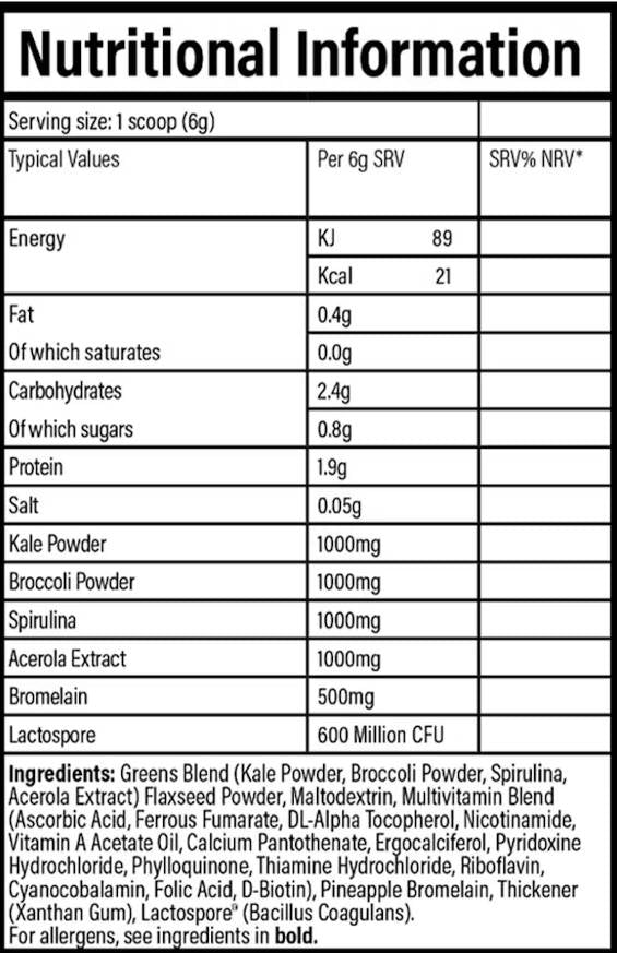 Veggie-Might | 3 v 1 kompletný vzorec ~ Zelení a multi vitamín a probiotiká - 180 gramov