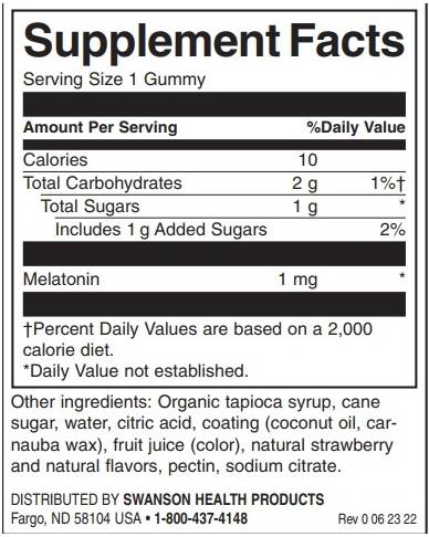Deti Melatonin Gummies 1 mg | Strawberry 60 Žuvateľný tablety