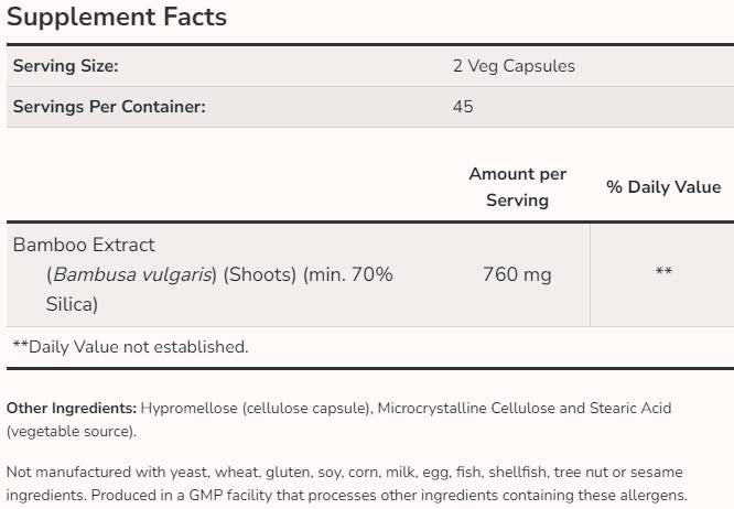 Krása bambusového oxidu kremičitého - 90 kapsúl