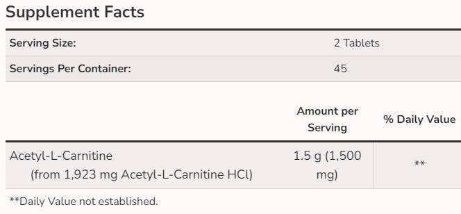 Acetyl L -karnitín 750 mg - 90 tabliet