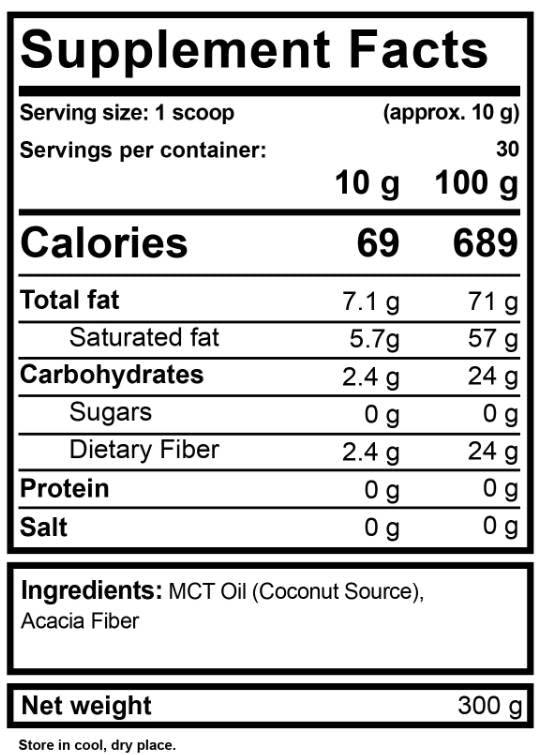 MCT Olejový prášok - 300 gramov