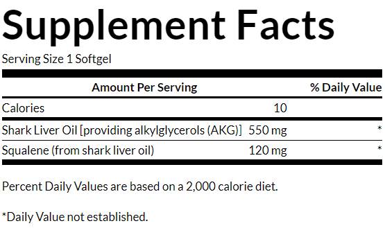 Žralok pečeňový olej 550 mg 60 gélové kapsuly
