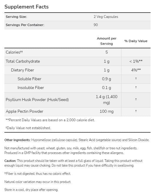 Psyllium šupka 700 mg | s jablkovým pektínom - 360 kapsúl