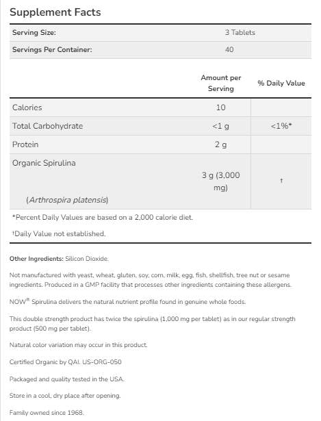 Spirulina 1000 mg - 120 tabliet