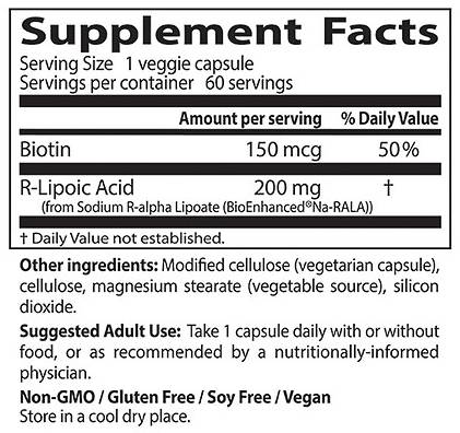 Najlepšia kyselina R-lipoová / stabilizovaná Na-R-Ala 200 mg-60 kapsúl