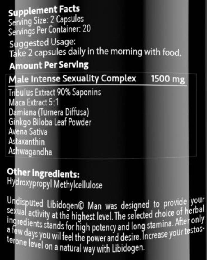 Libidogénny muž | s Maca a Damiana - 40 kapsúl