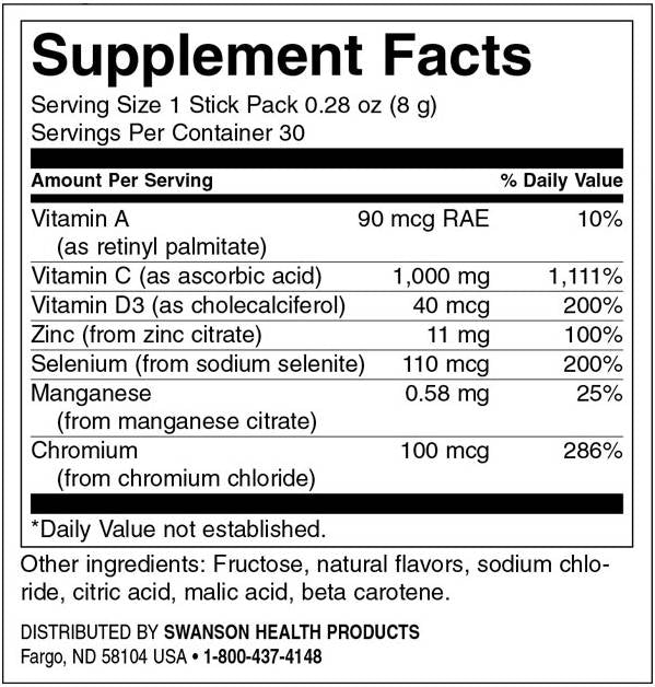 Imunita asistencia s C plus vitamínom D a zinkom | Citrusová príchuť 30 balíčkov
