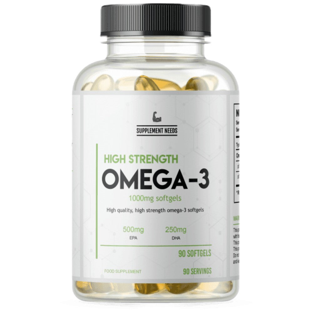 Omega 3 Vysoká pevnosť 500 mg EPA a 250 mg gélových kapsúl DHA 90