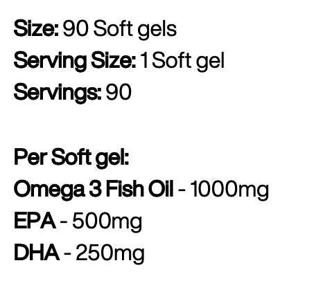 Omega 3 Vysoká pevnosť 500 mg EPA a 250 mg gélových kapsúl DHA 90