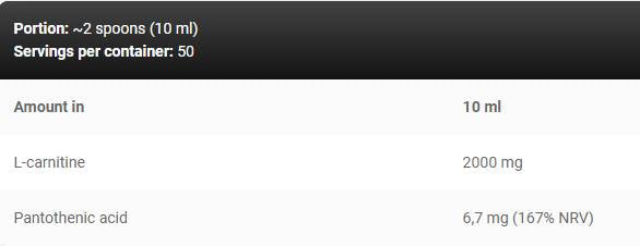 Levrolegendary Carnitín 2000 mg | s vitamínom B5 - 500 ml