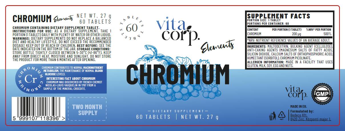 Pikolinát chrómu 200 mcg - 60 tabliet
