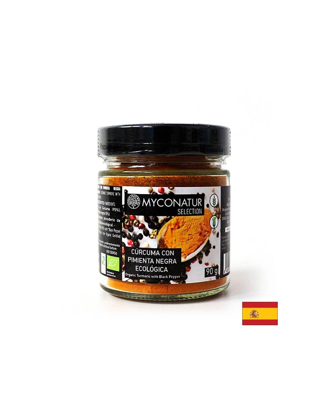 Curcuma Con Pimienta Negra Ecologica - Bio kurkuma prášok (koreň) s čiernym korením, 90 g <tc>Myconatur</tc>