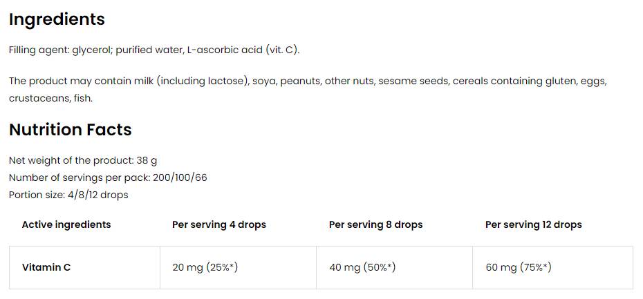 Kvapky vitamínu C pre deti 30 ml