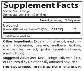 Najlepšie ubiquinol Kaneka QH 200 mg - 30 gélových kapsúl