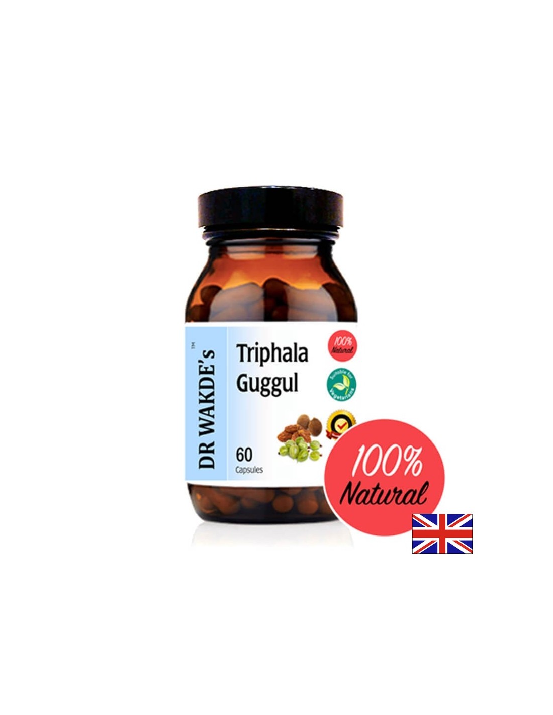 Triphala Guggul (Triphala Guggul) - Pre vysoký cholesterol, obezitu a hemoroidy, 60 kapsúl