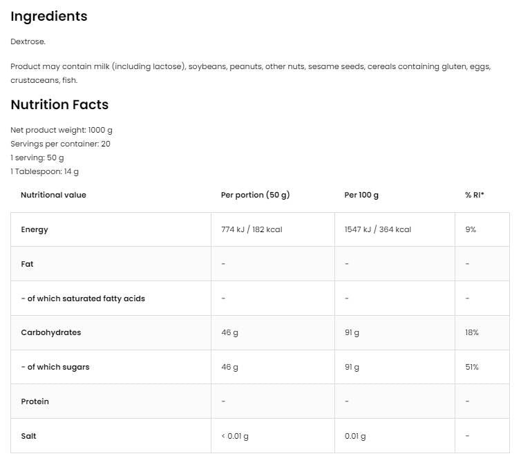 Dextróza - 1500 gramov